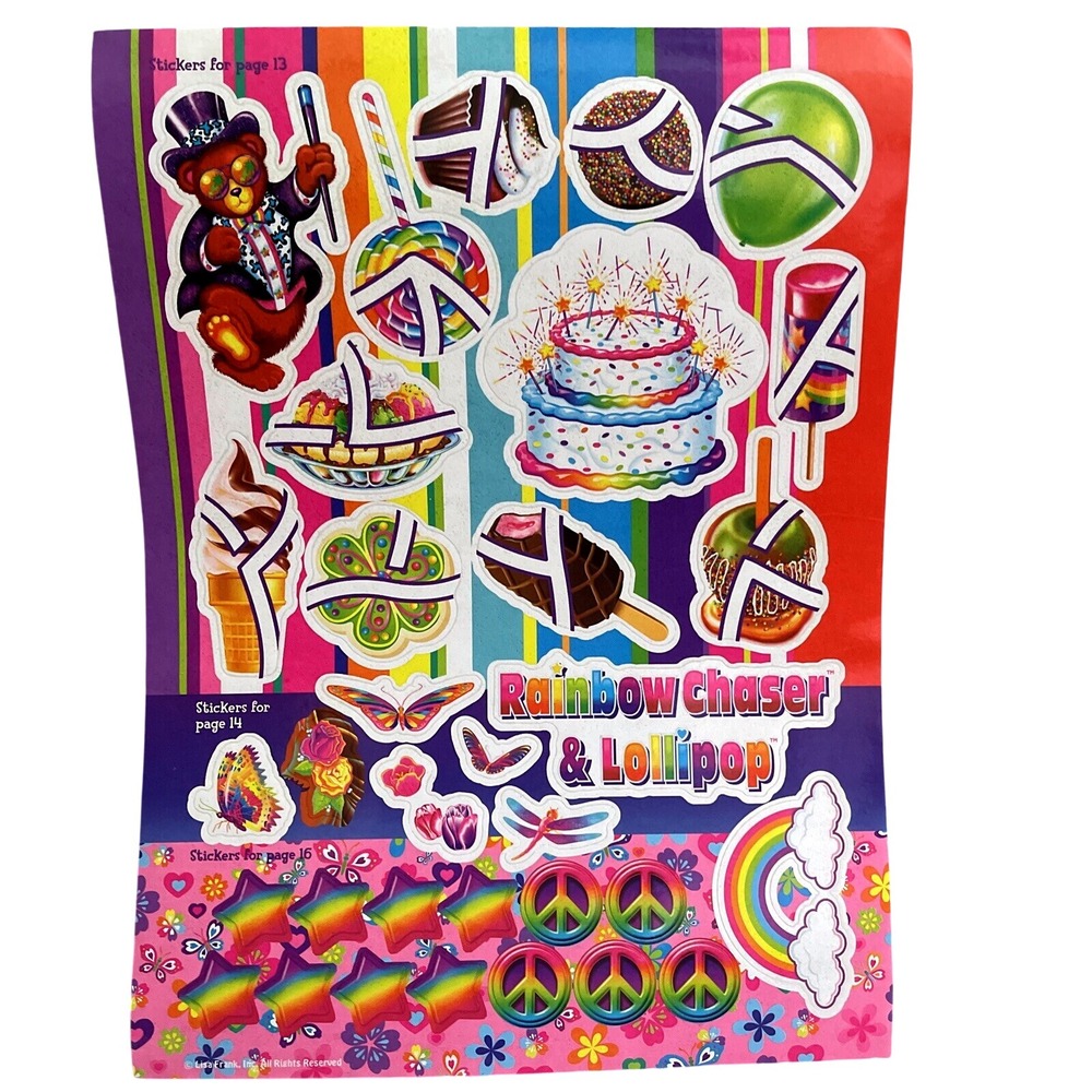 Vtg Lisa Frank Owl Tatey Bug Bunny Cat Dog Treats cassie Dolphin Flowers Sticker